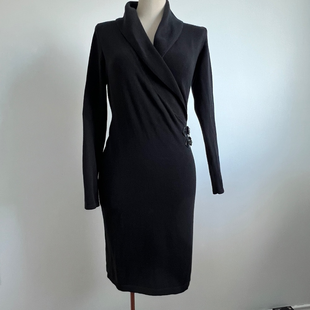 Chaps - Black Bodycon Knit Dress